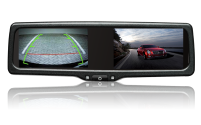 4.3 pulgadas de doble pantallas espejo retrovisor con múltiples pantallas de vista trasera, GK-04343